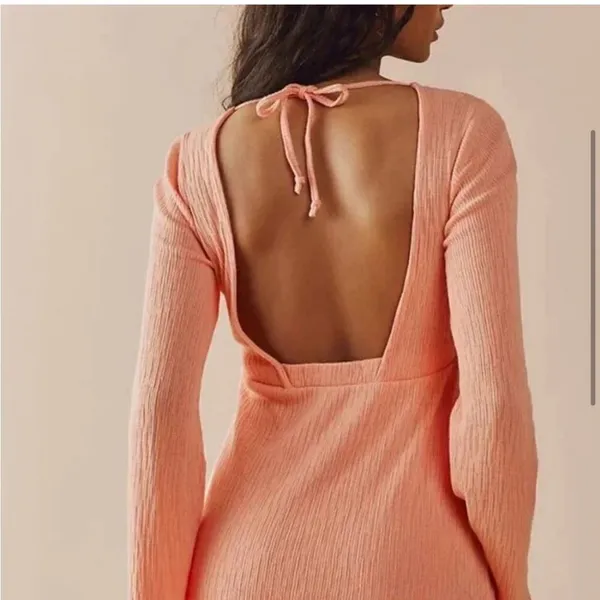 Free People Brynne Mini Dress Peach FP Beach NWOT - Image 2