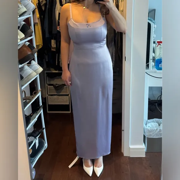 Reformation Lucy Satin Dress in Aura 0 - Image 11