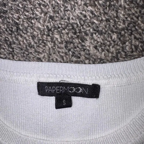 Papermoon Boutique White Crop Top Size Small - Image 2