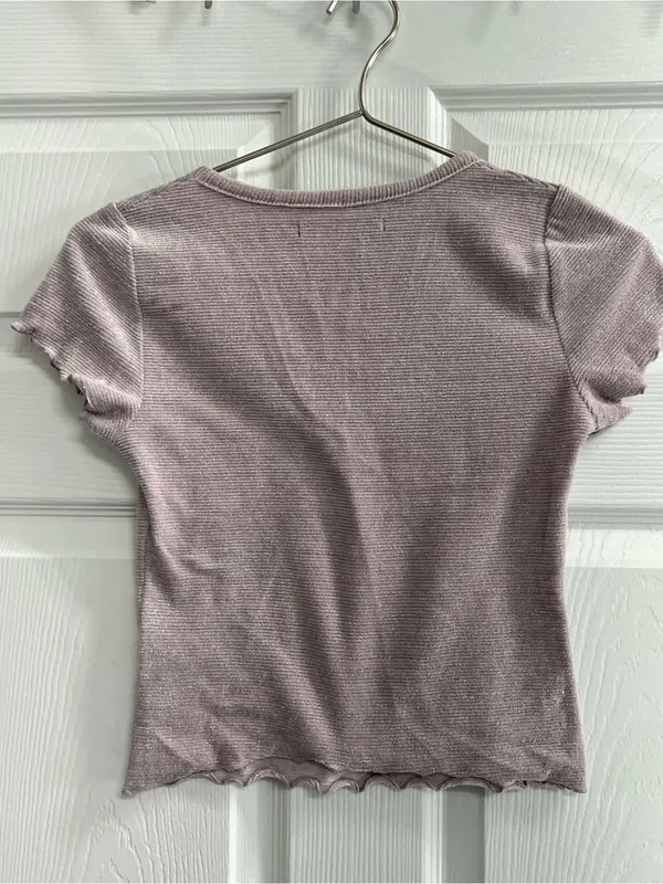 Abercrombie and Fitch Women’s Purple Crop Top - Size XS - VGUC - Image 2