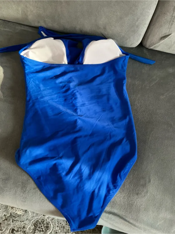 Flattering Royal Blue Ruffle One - Image 4