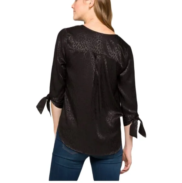 West Kei Allan Surplice Tie Sleeve High-Low Blouse - Image 3