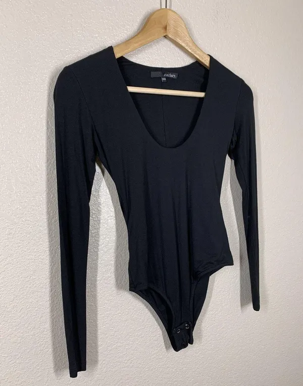 Zachary Black Long Sleeve Bodysuit Size XXS - Image 3