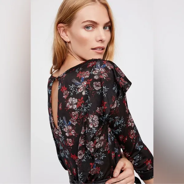 Free People Black Dock Street Knit Blouse Small - Image 2
