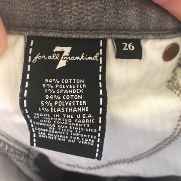 7 for All Mankind the skinny gray jeans, size 26 - Image 4