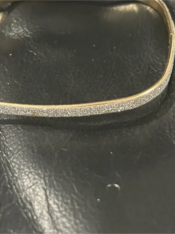 Gold Tone Rhinestone Square Bangle Bracelet - Image 6