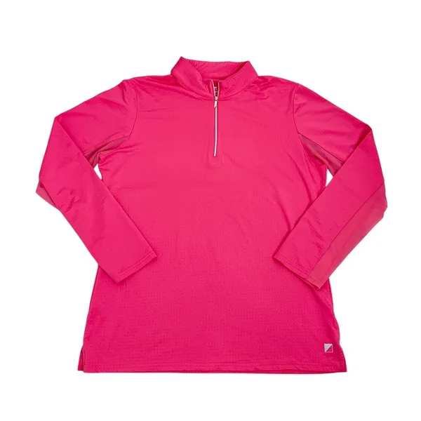 Bette & Court Pullover Athletic Quarter Zip Athletic Long Sleeve Pink Large - Image 3