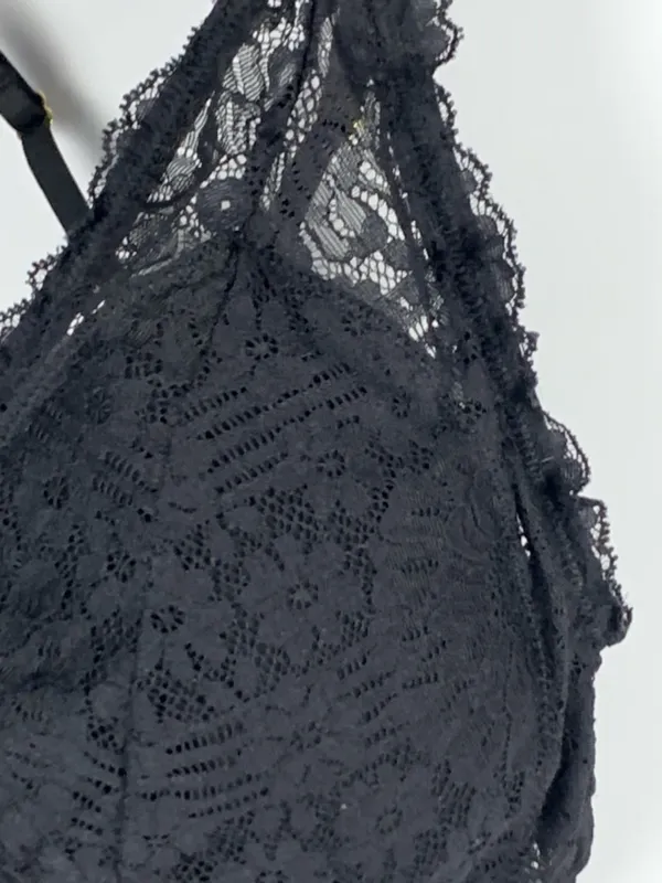 Aerie Bralette XL Black Lace Strappy Racerback Wireless Pullover Bra - Image 3