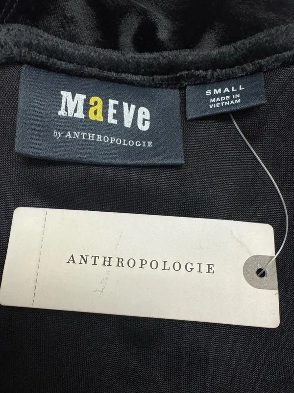 NEW Anthropologie Maeve Halsey Cami Black Velvet Tank Top Women’s Small - Image 3