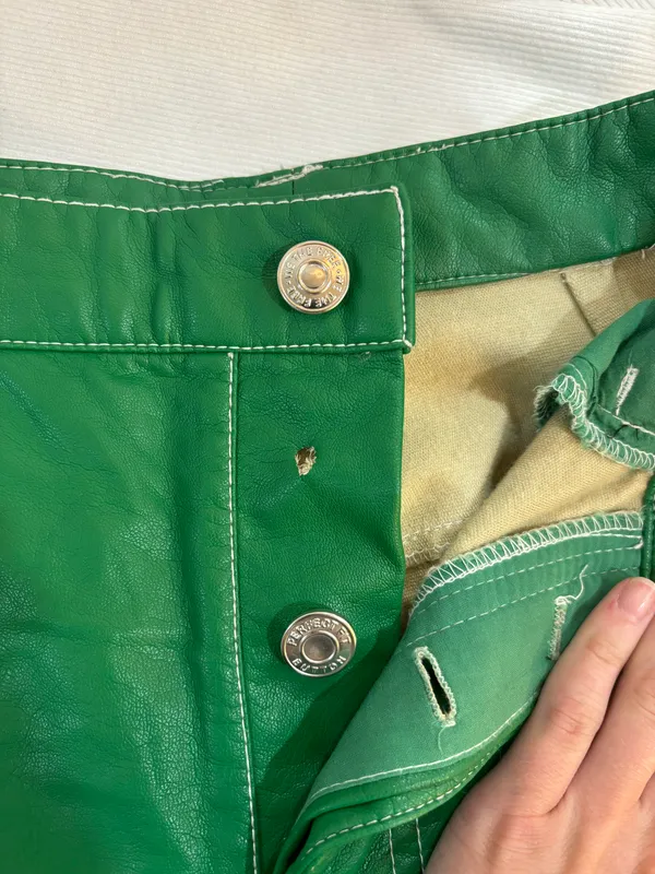 Free People Green Leather Pants - Image 3
