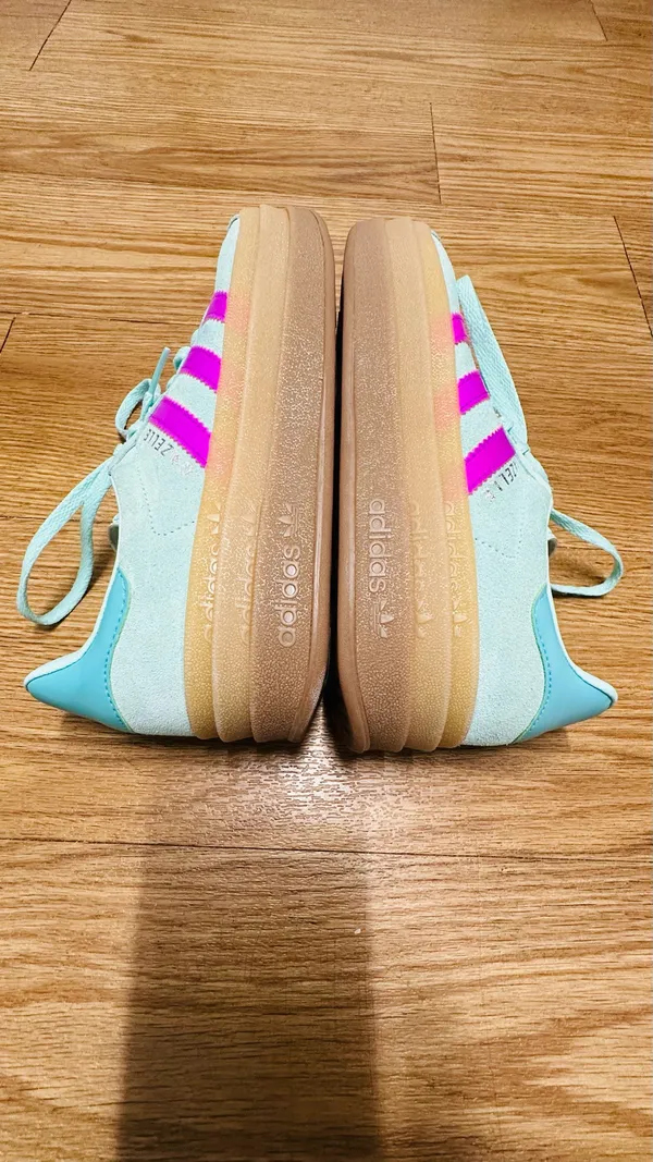 Adidas Gazelle Platform Bold Sneakers Mint Green Pink Gum Sole - Image 4