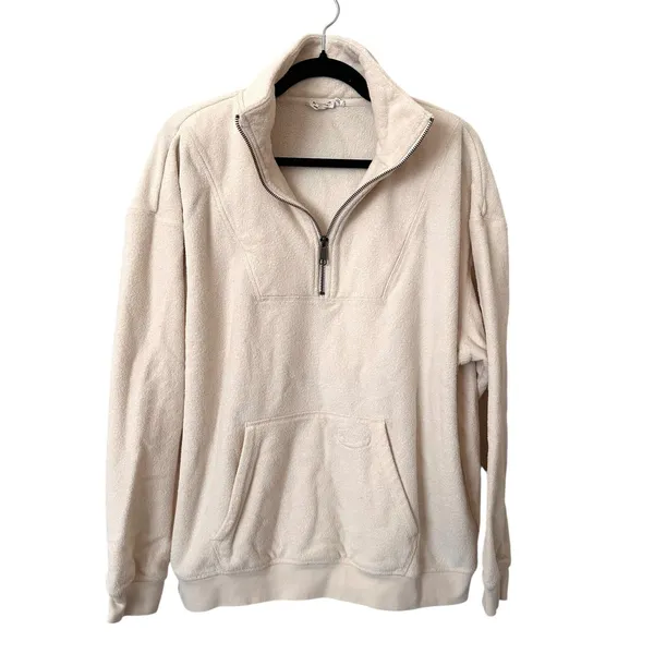 THE UPSIDE Regatta Jerome Quarter Zip Terry Sweatshirt White Medium‎ - Image 2