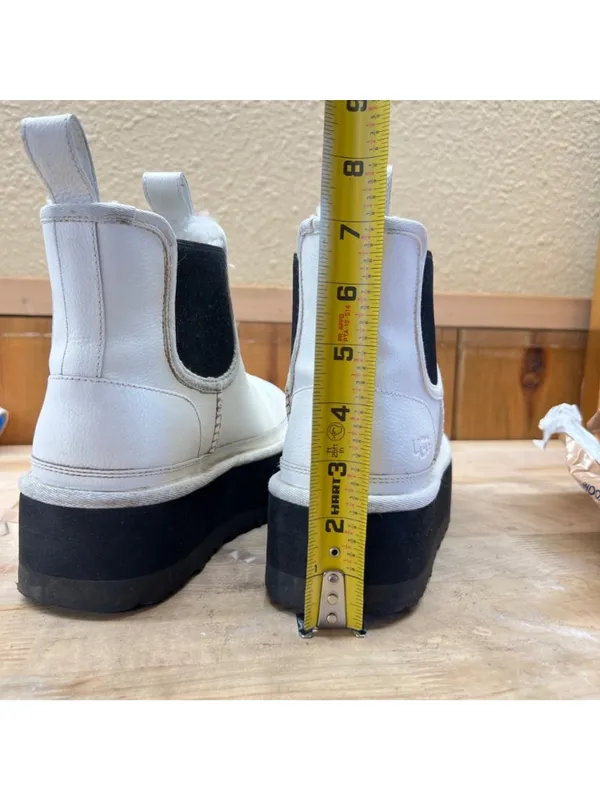 UGG Neumel Platform Chelsea Boots White Streetwear Urban Utility Size 7 - Image 9