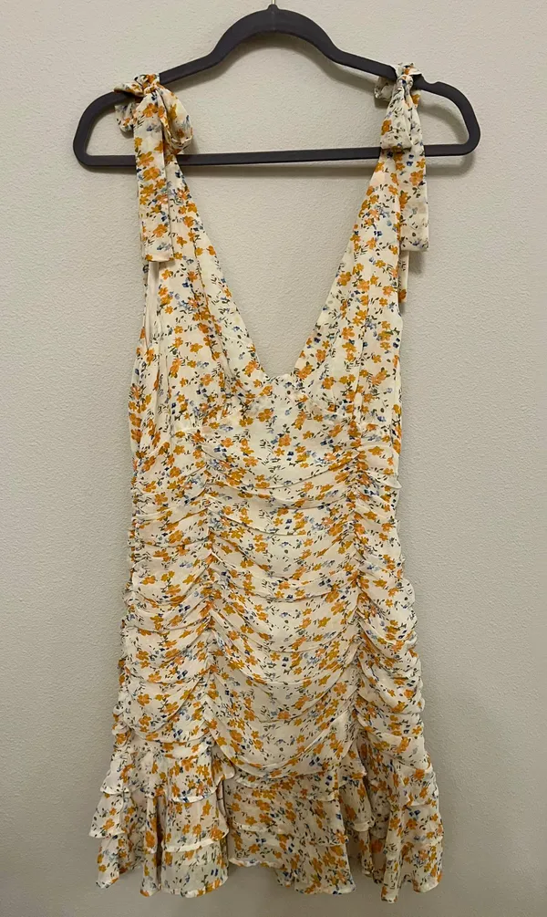 Adeline Yellow Floral Mini Dress NWT - Image 6