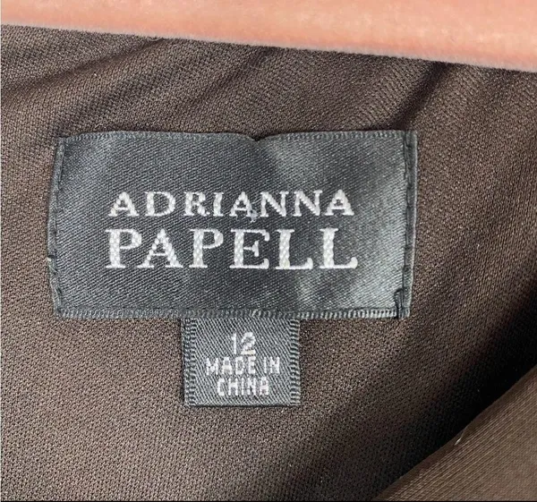 Adrianna Pepell Brown Tier V-Neck Occasion Dress Sz 12 - Image 2