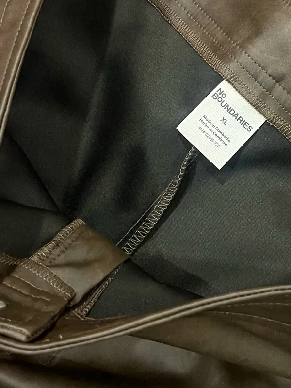 No Boundaries Olive Green Faux Leather Bike Shorts - Image 4