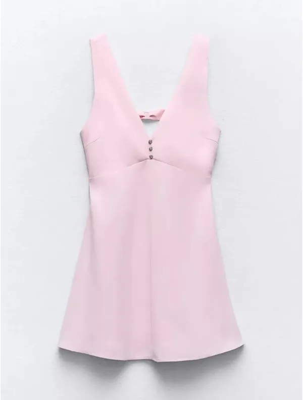 ZARA Pink Mini Dress - Image 3