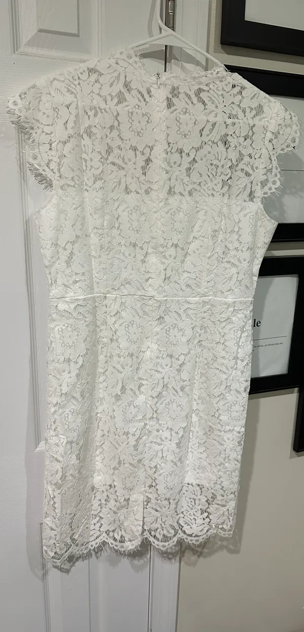 White Lace Dress Size L - Image 2