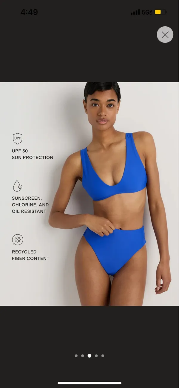 New Quince Italian High-Rise High-Leg Bikini Bottom Size Medium - Image 3