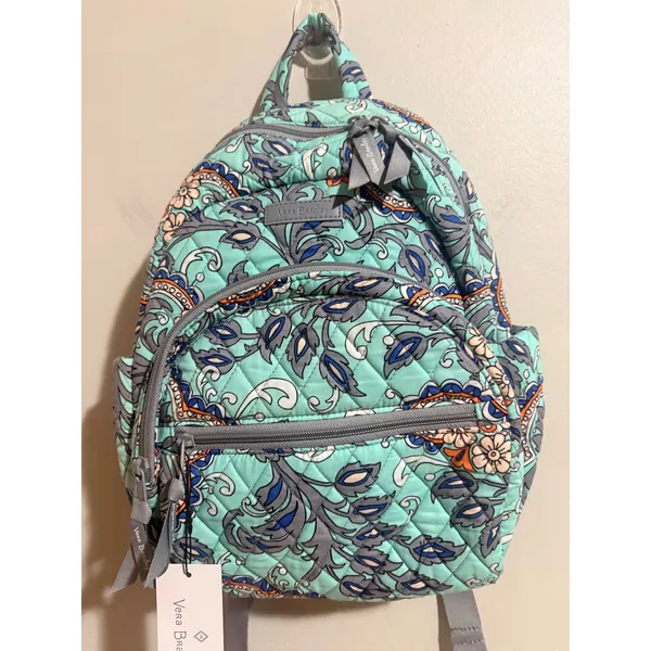 Vera Bradley Essential Compact Backpack Women OS Fan Flowers New Quilted‎ Cotton - Image 4
