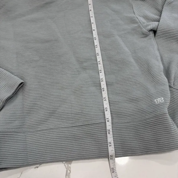 Albion Fit Sweatshirt Womens Size Medium Atlas Ribbed Puff Sleeve Blue Gray - Image 4