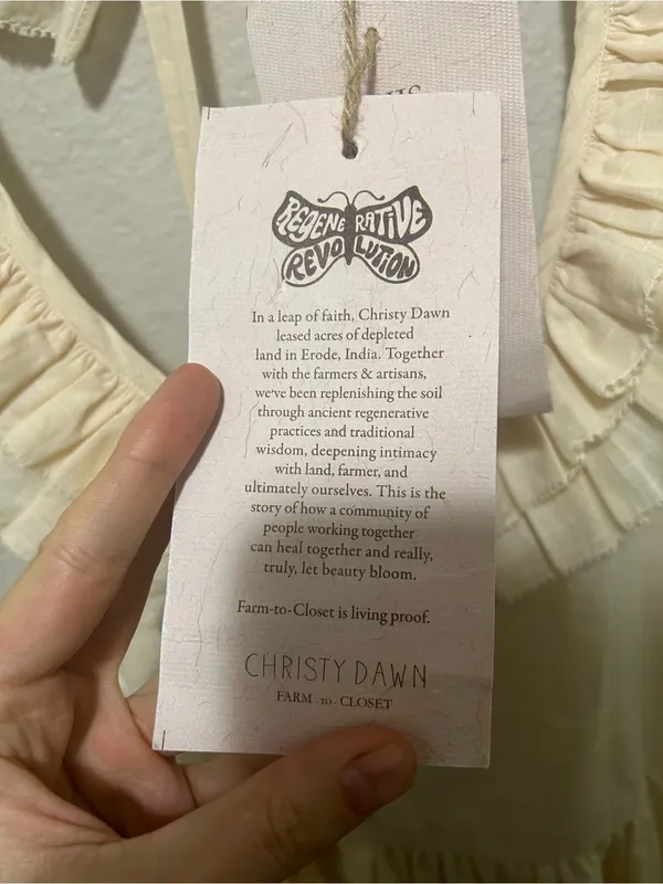 NWT Christy Dawn Clemence Pearl Dress Regenerative Organic Cotton Midi Medium - Image 13
