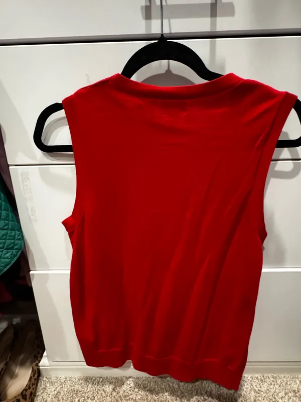 J.Crew Classic Shell Sweater Tank – Bright Red, Size Small ❤️ - Image 3