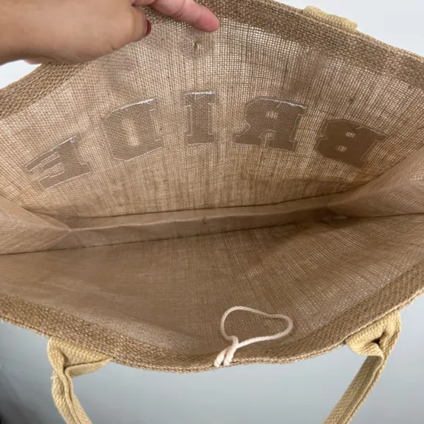 Bride Burlap Tote White - Image 2