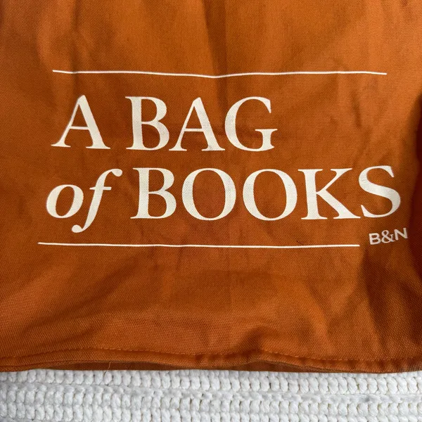 BARNES AND NOBLE Re-Wrap Collab Bag of Books Rust Brown Orange Tote Bag - Image 2