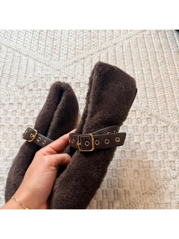 Madewell Women's Remy Faux Fur Mary Jane Flats - Image 4