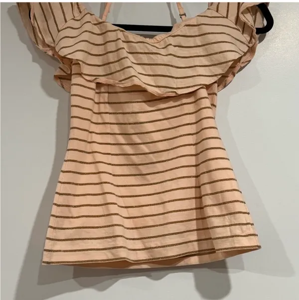 & Other Stories Blush Pink Off-Shoulder Ruffle Top - Image 3