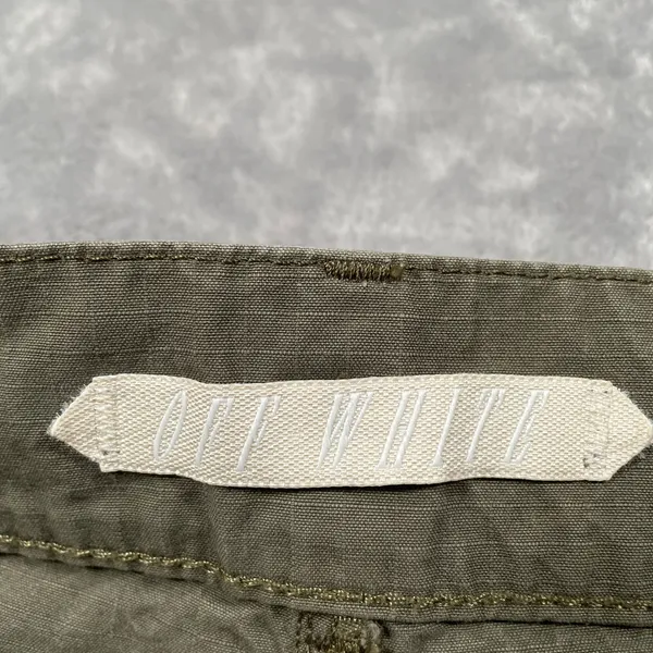 Off White Shorts Womens 26 Green Flower Embroidery Cargo Streetwear Military - Image 7