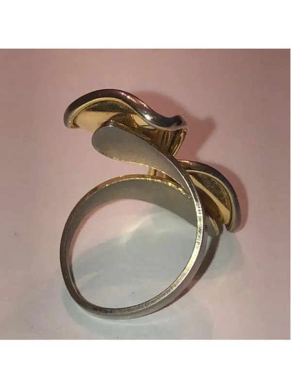Vintage Gold Tone Wrap Adjustable Boho Ring - Image 2