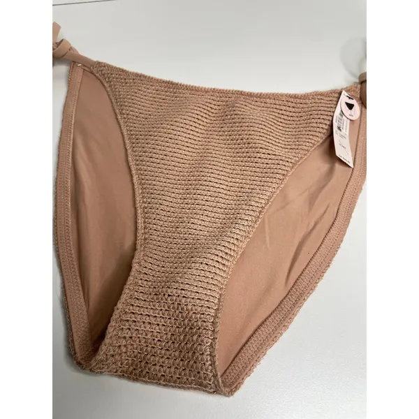 NEW Victorias Secret Bikini Bottoms Tan Crochet Size XL - Image 2
