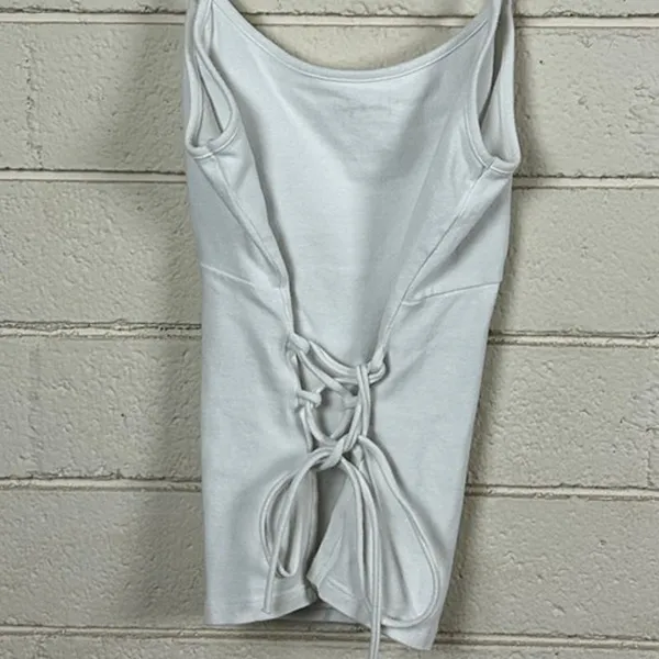 Brandy Melville John Galt White Lace Up Back Tank one size - Image 5