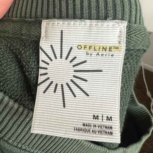 Offline‎ by Aerie Green Graphic Sweatshirt Pullover Cozy Loungewear Medium - Image 4