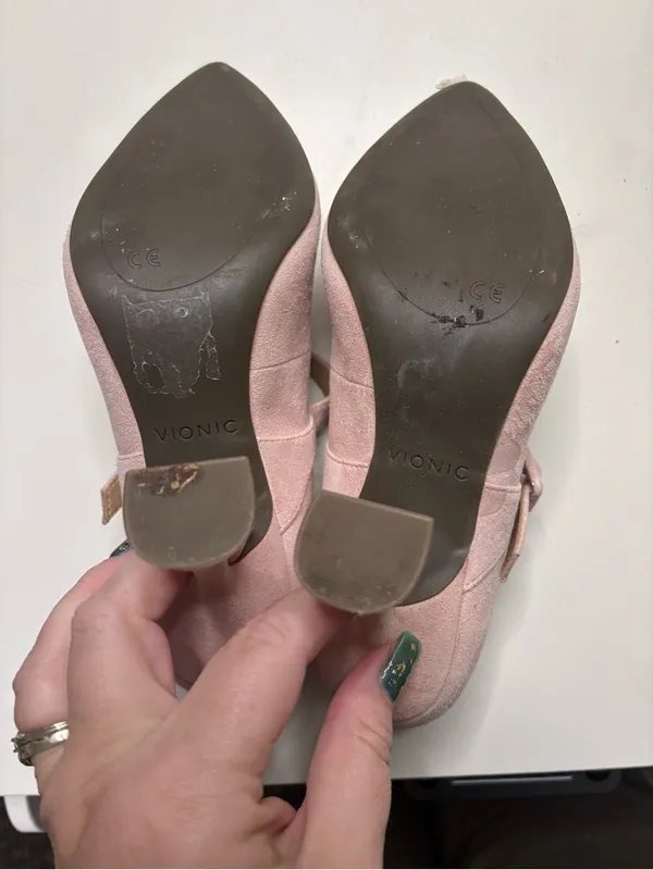Vionic Collette Pink Suede Mary Jane Pumps High Heels Size 6.5 Comfort Coquette - Image 6