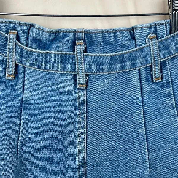 Abercrombie & Fitch Paperbag Denim Shorts Women 24 00 High Rise‎ Y2K Belted - Image 8