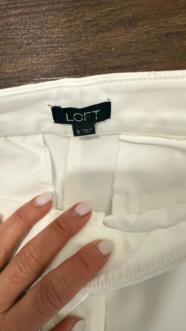 Loft dress crop white pants sz0 - Image 3