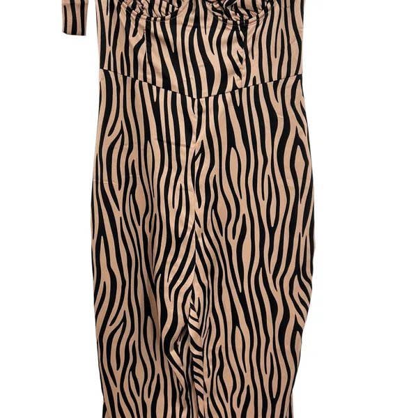 Urban Outfitters Lioness Woman Like Me Tie‎ Jumpsuit Zebra Print Size Small - Image 10