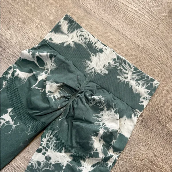 TIE DYE SCRUNCH LEGGINGS Green Size M - Image 7