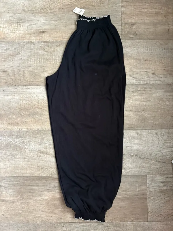 NWT Aerie Pointelle Balloon Pajama Pant in Black Sz XS - Image 6