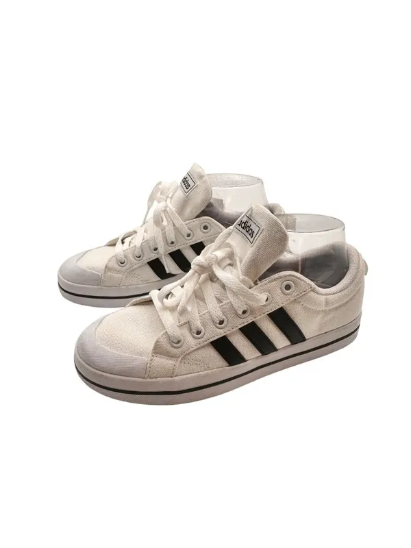 Adidas Size M 5.5 / W7.0 Unisex White Lace Up Canvas Sneakers - Image 12