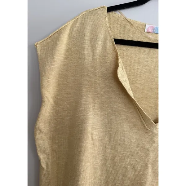 Free People FP Beach Marina Del Sol Sweater Top Golden Yellow Women's Size Large - Image 7