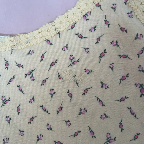 Victoria's Secret Cream Butter Yellow with Pink Floral Print - Image 3