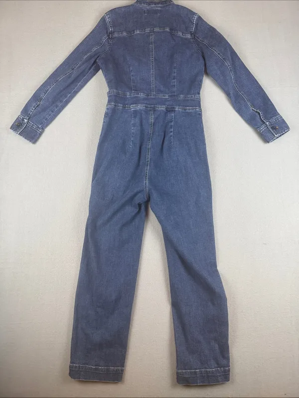 Madewell Straight Denim Coveralls Jumpsuit in Blue Size: 2 - Image 4