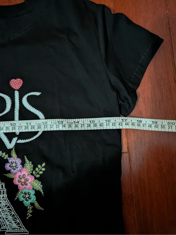 Women's Black 'Paris' Eiffel Tower Graphic Tee Size undefined - Image 6
