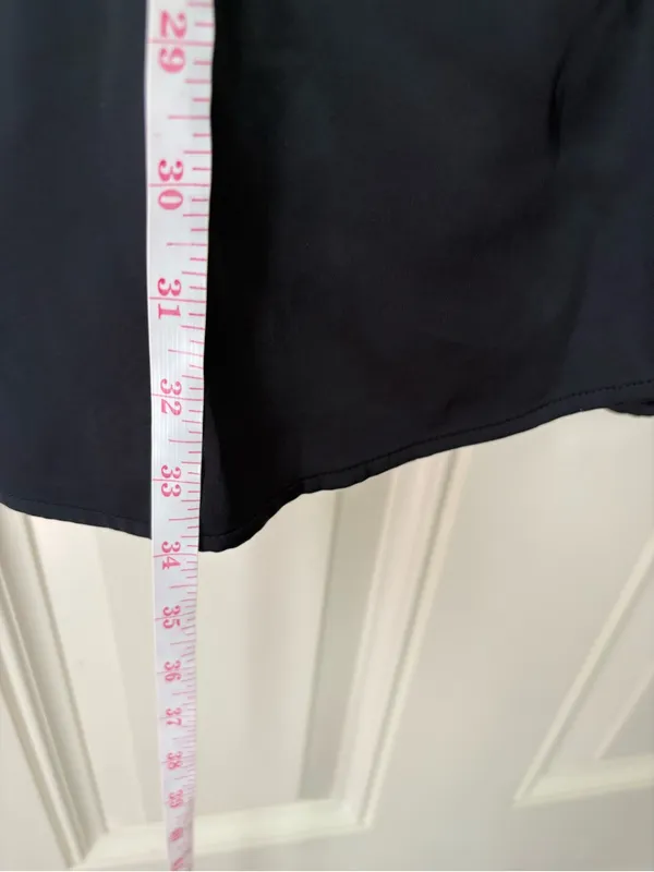 Abercrombie & Fitch Black Satin Puff-Sleeve Wrap Mini Dress Size Small - Image 6