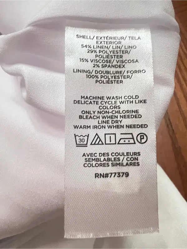 Ann Taylor Linen Blend‎ Eva Mid-Rise Slim Leg Tapered Ankle Pants White Size 6 - Image 12