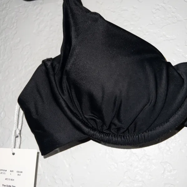 NWT Black The Sicily Swimsuit Top Size Large - Image 4
